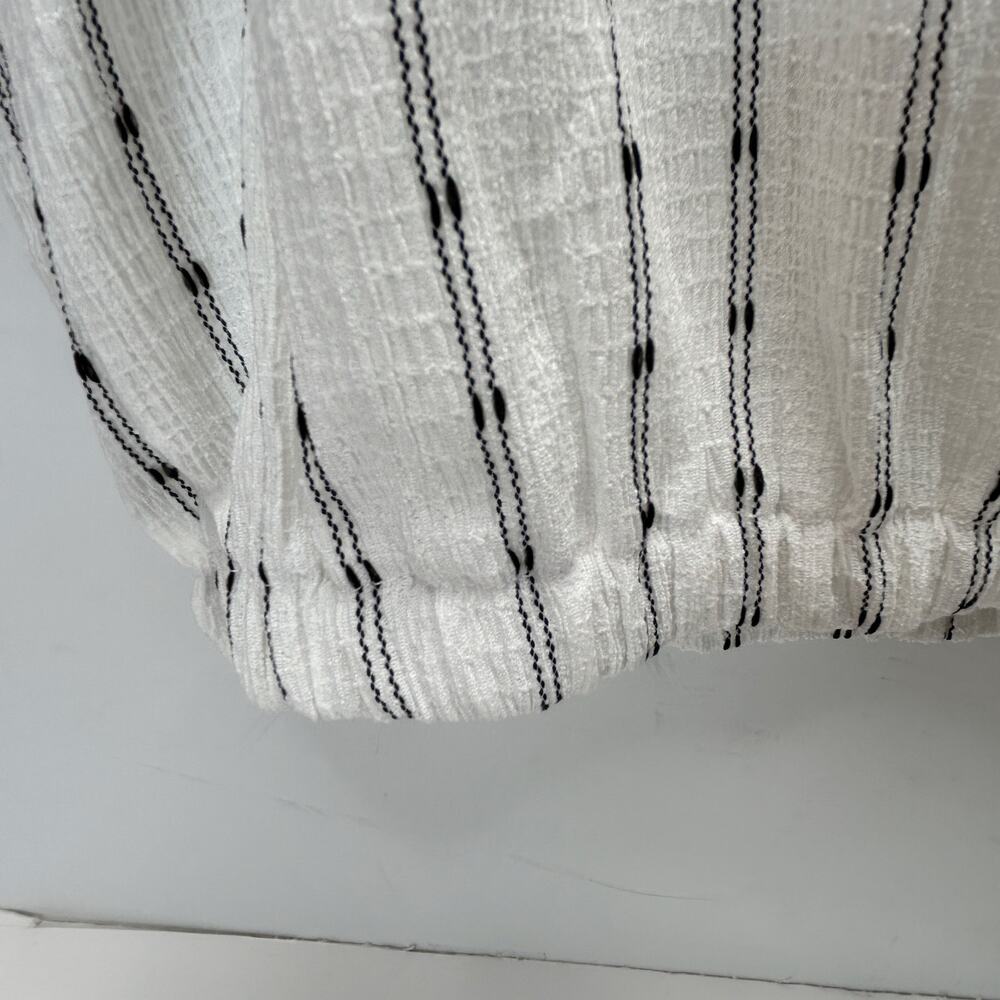 Madewell Boxy Cap Sleeve Gauze Striped Top White/Black Women XS NWT - Picture 5 of 8